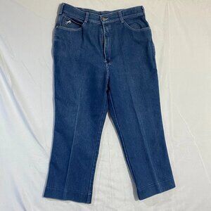 Vintage Saxseon Ankle Jeans Women's Blue Denim Stretch High Rise Relaxed Fit